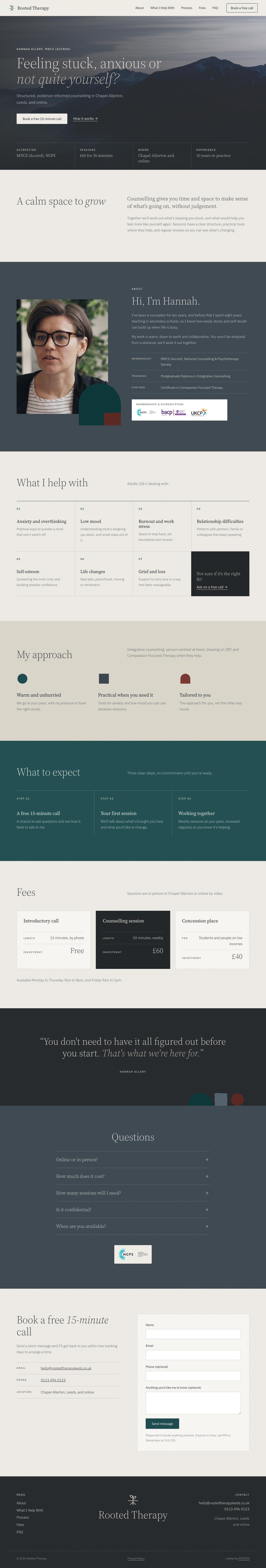 The full Clinical homepage, from the welcome section down to the footer