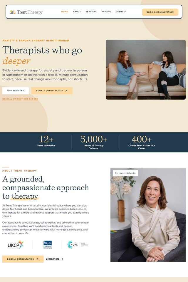 Trent Therapy homepage