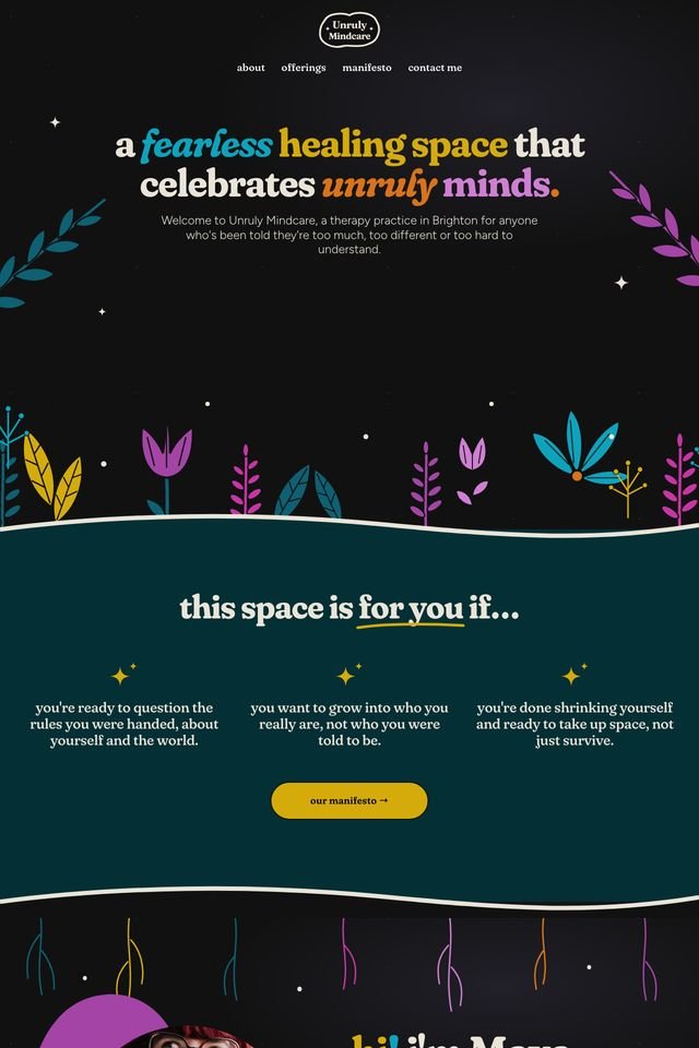 Unruly Mindcare homepage